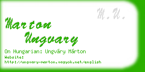 marton ungvary business card